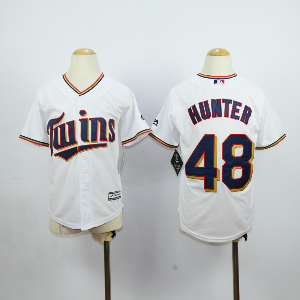 Youth Minnesota Twins 48 Hunter White MLB Jerseys